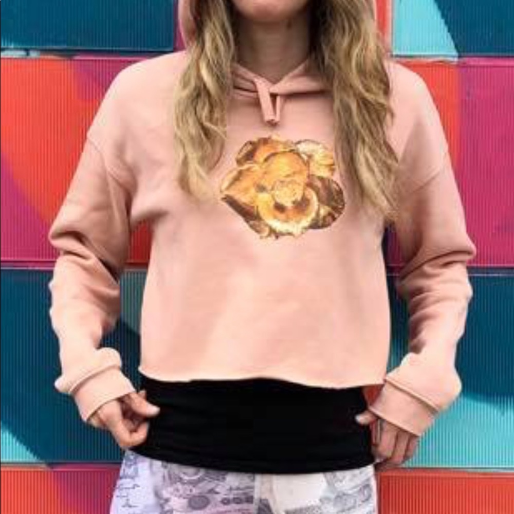 Ventcri Exculsive Rosegold Rose Gold Crop Hoodie